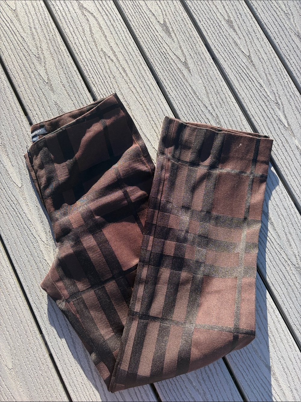 Burberry London Brown and Black Plaid Pants